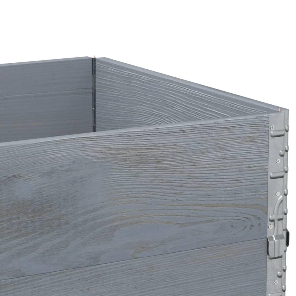 vidaXL Palettenrahmen 3 STK Kiefer Grau 120x80 Hochbeet