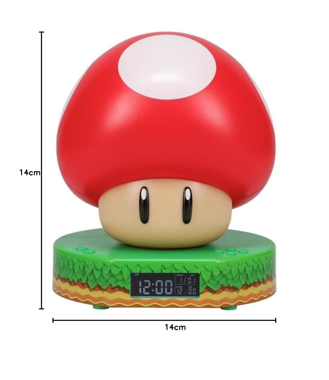 Paladone Super Mario Pilz Digitalwecker Sound Licht Geschenk