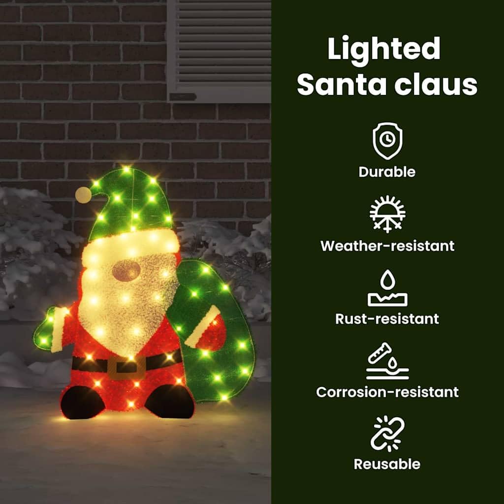 vidaXL Heim & Garten Weihnachtsmann Figur LED warmweiß 70cm USB