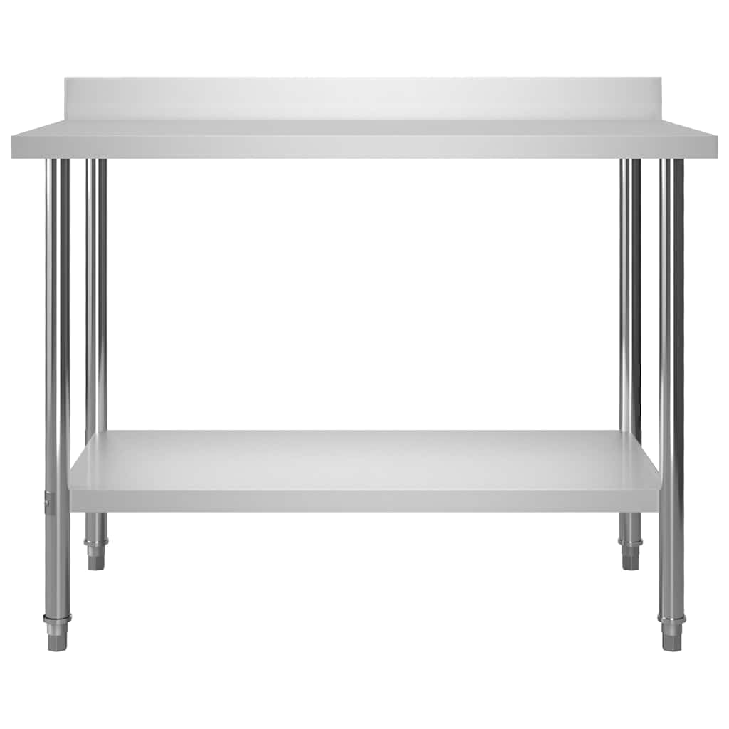 vidaXL Arbeitstisch 120x60x93 Edelstahl Gastro mit Aufkantung