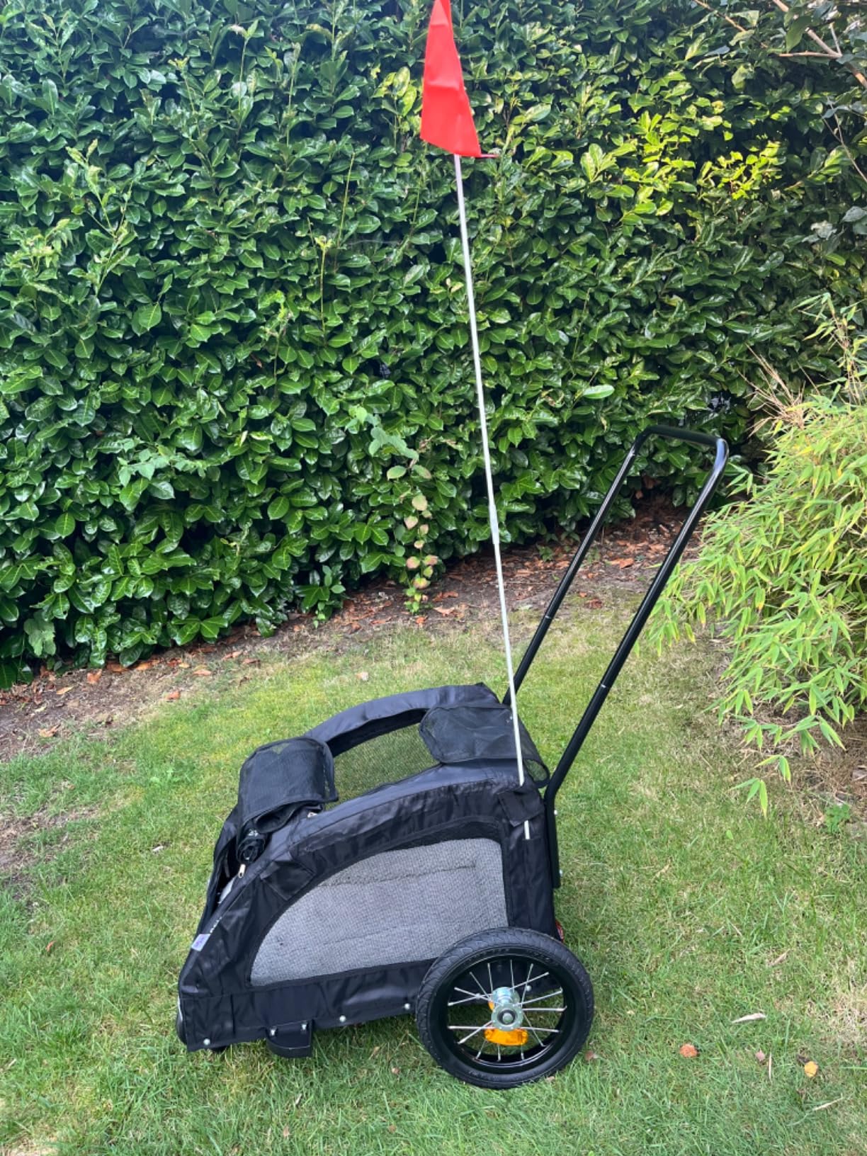 vidaXL Tierbedarf Fahrradanhänger Hunde Grün Oxford Eisen