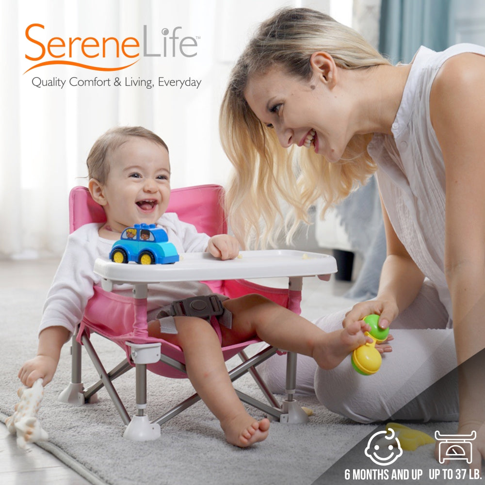 Serenelife Baby Booster Sitzerhöhung grün faltbar Tablett