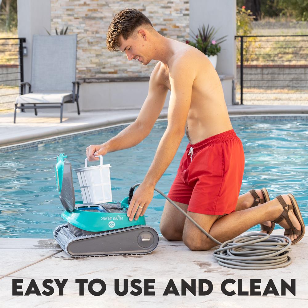 Serenelife Pool Set Poolroboter Dual-Bürsten Boden Wand Wasserlinie