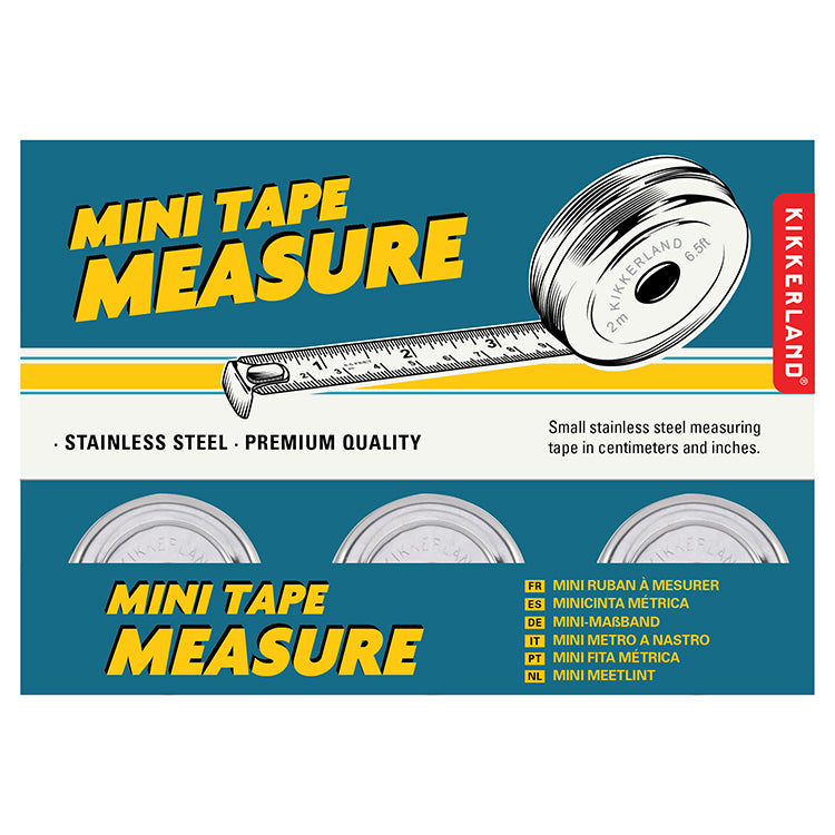 Kikkerland Tools Mini Rollbandmaß 2 m Edelstahl