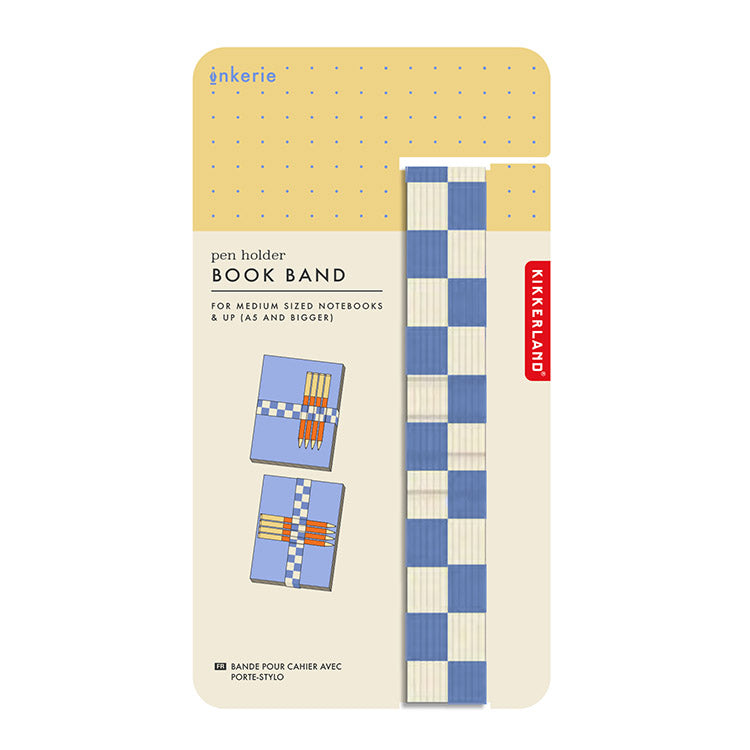Kikkerland Inkerie Blue Stifthalter Buchband Blau 4 Stifte