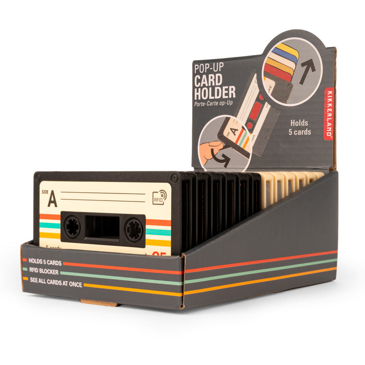 Kikkerland Home Pop-Up Kartenetui Kassette 4 Karten