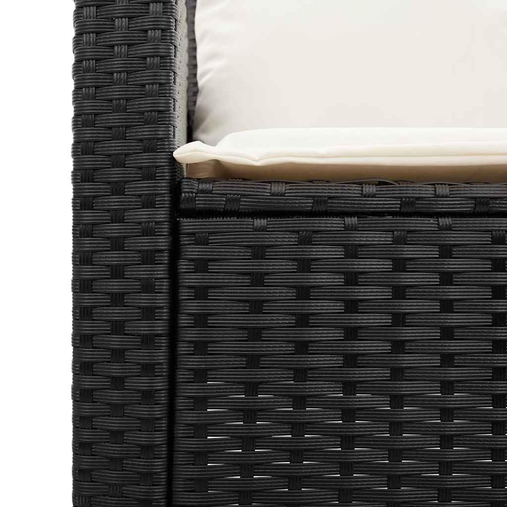 vidaXL Heim & Garten Gartensofa 3-Sitzer Schwarz Poly Rattan