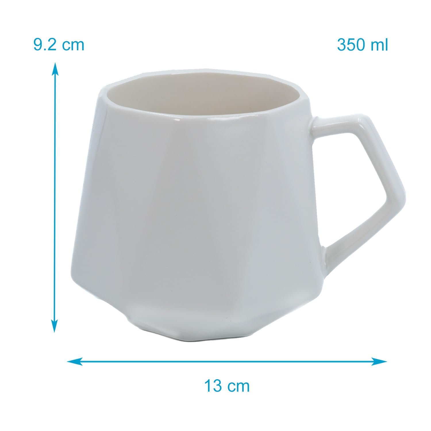 Intirilife Kaffeetasse Feinschliff Weiß 350 ml Becher mit Henkel