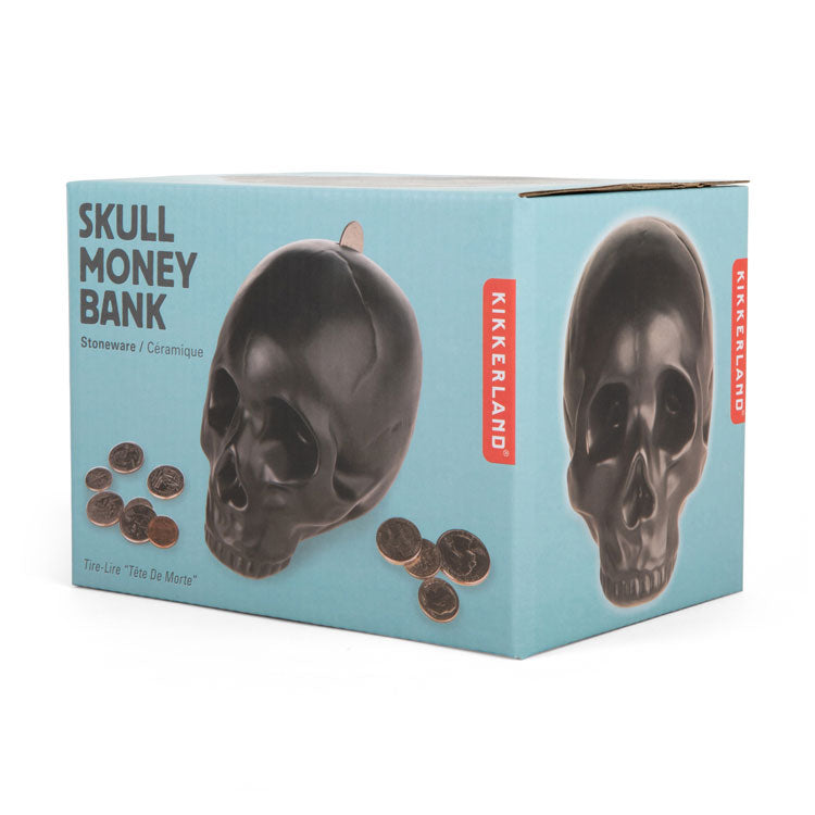 KIKKERLAND Home Skull Spardose Totenkopf Keramik mit Stopfen
