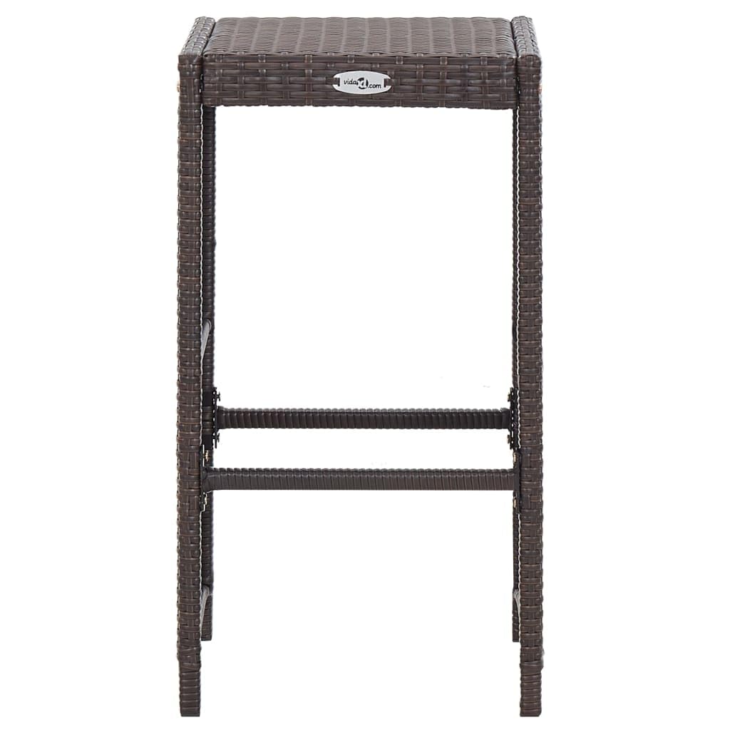 vidaXL Gartenbar Set 7-tlg Bartisch Poly Rattan Braun