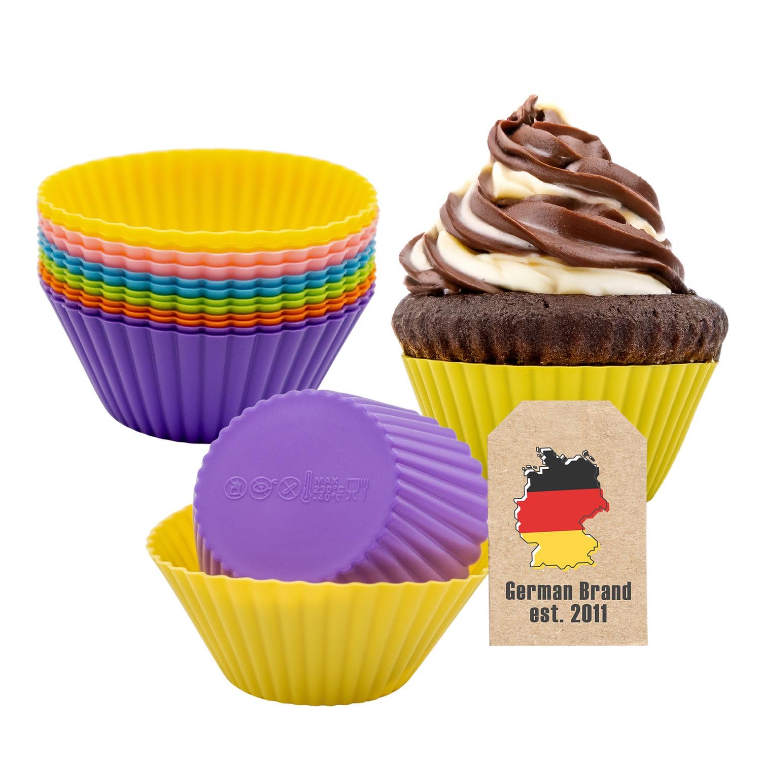Intirilife Muffinformen Silikon 24er Set Bunt Antihaft