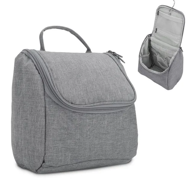 Intirilife Reise Kosmetiktasche Grau 21x9x21 cm Oxford