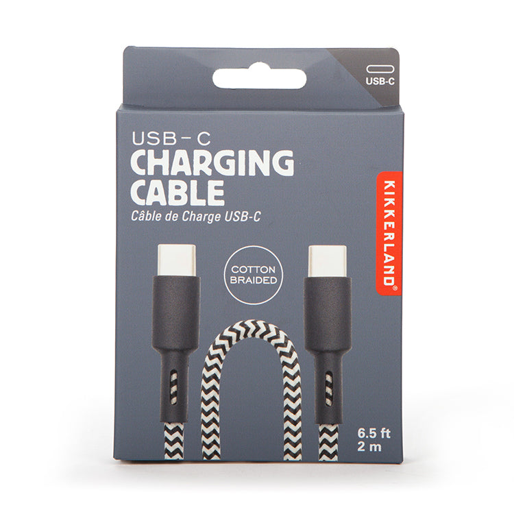 Kikkerland Tech USB-C Ladekabel 2 m geflochten Baumwolle