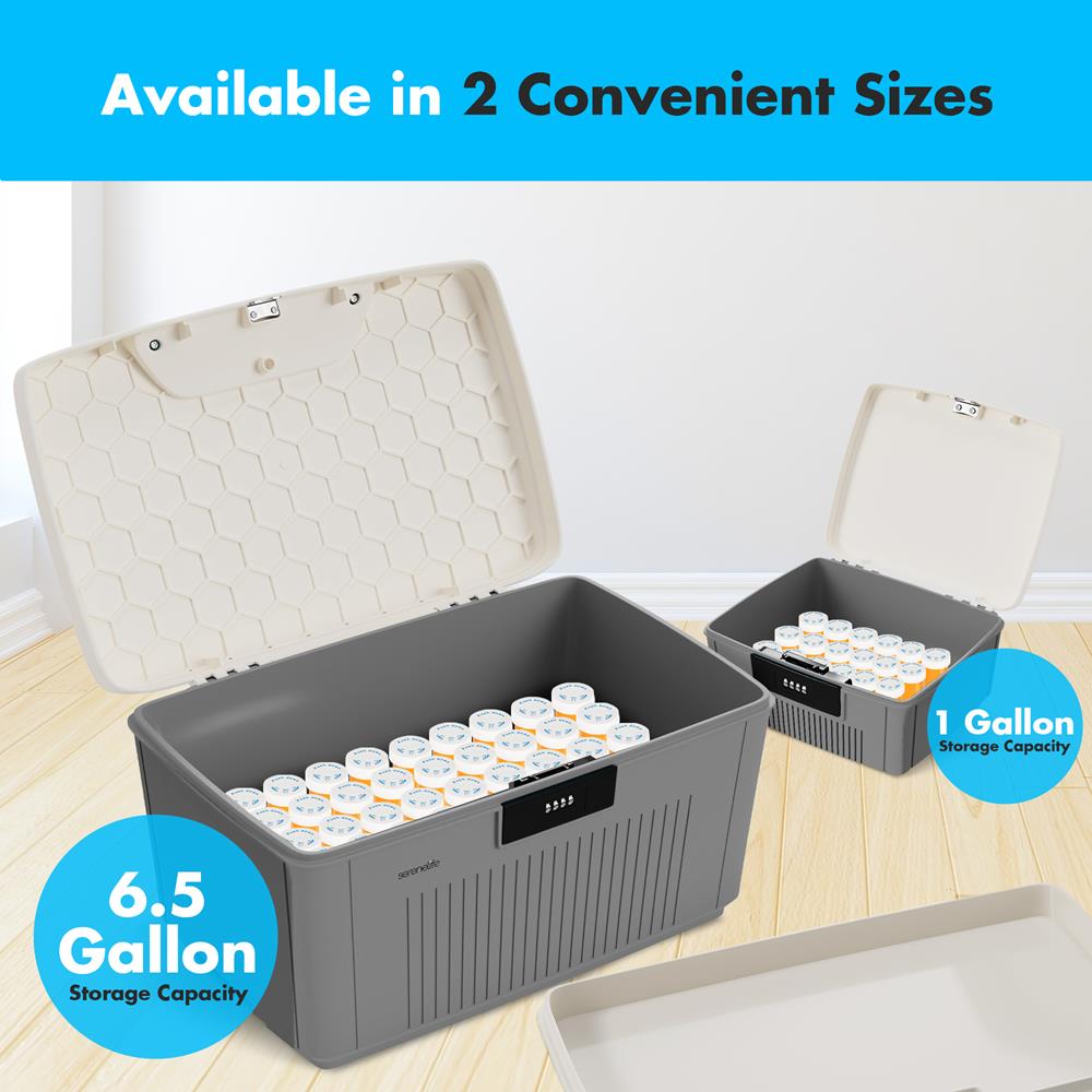 Serenelife Storage Aufbewahrungsbox Grau 25L mit Schloss