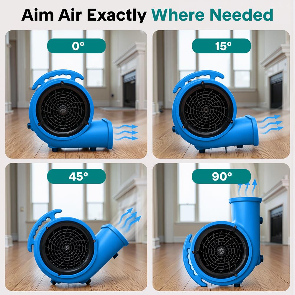 Serenelife Portable AC Air Mover Gebläse Blau 3 Stufen