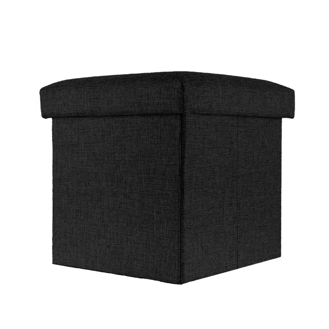 Intirilife Sitzhocker faltbar Diamant Schwarz 30x30x30 cm