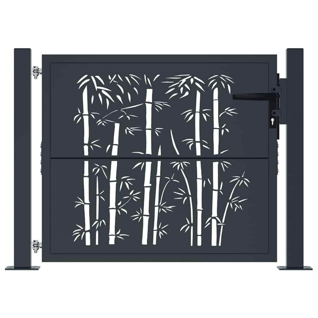 vidaXL Gartentor Bambus-Design 100x75 cm Anthrazit