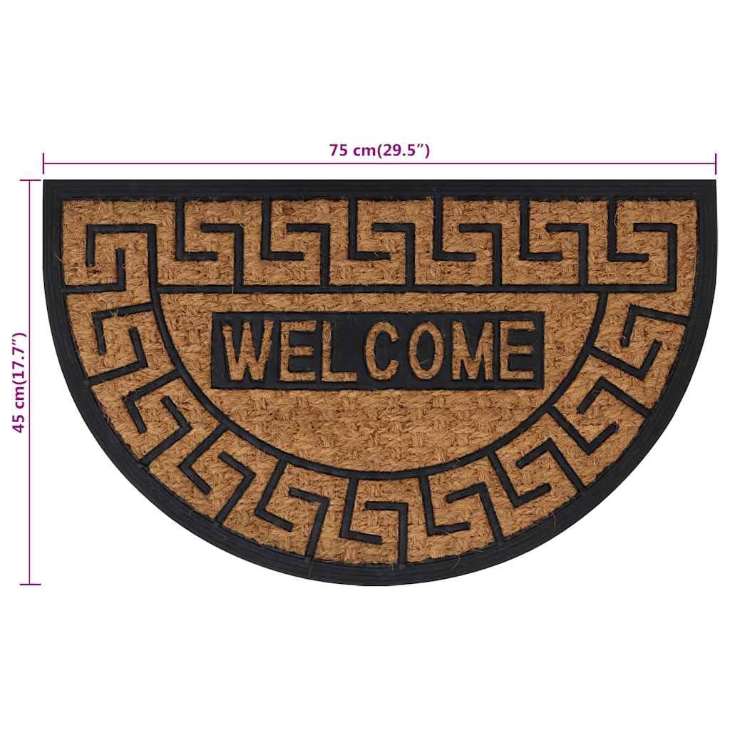 vidaXL Heim & Garten Fußmatte Halbrund 45x75 cm Kokos Gummi