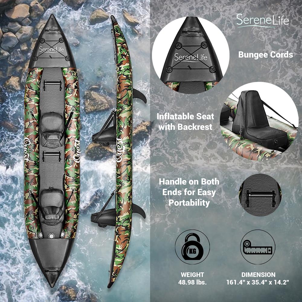 Serenelife Pool Set Kajak 2 Personen Camo 300 kg