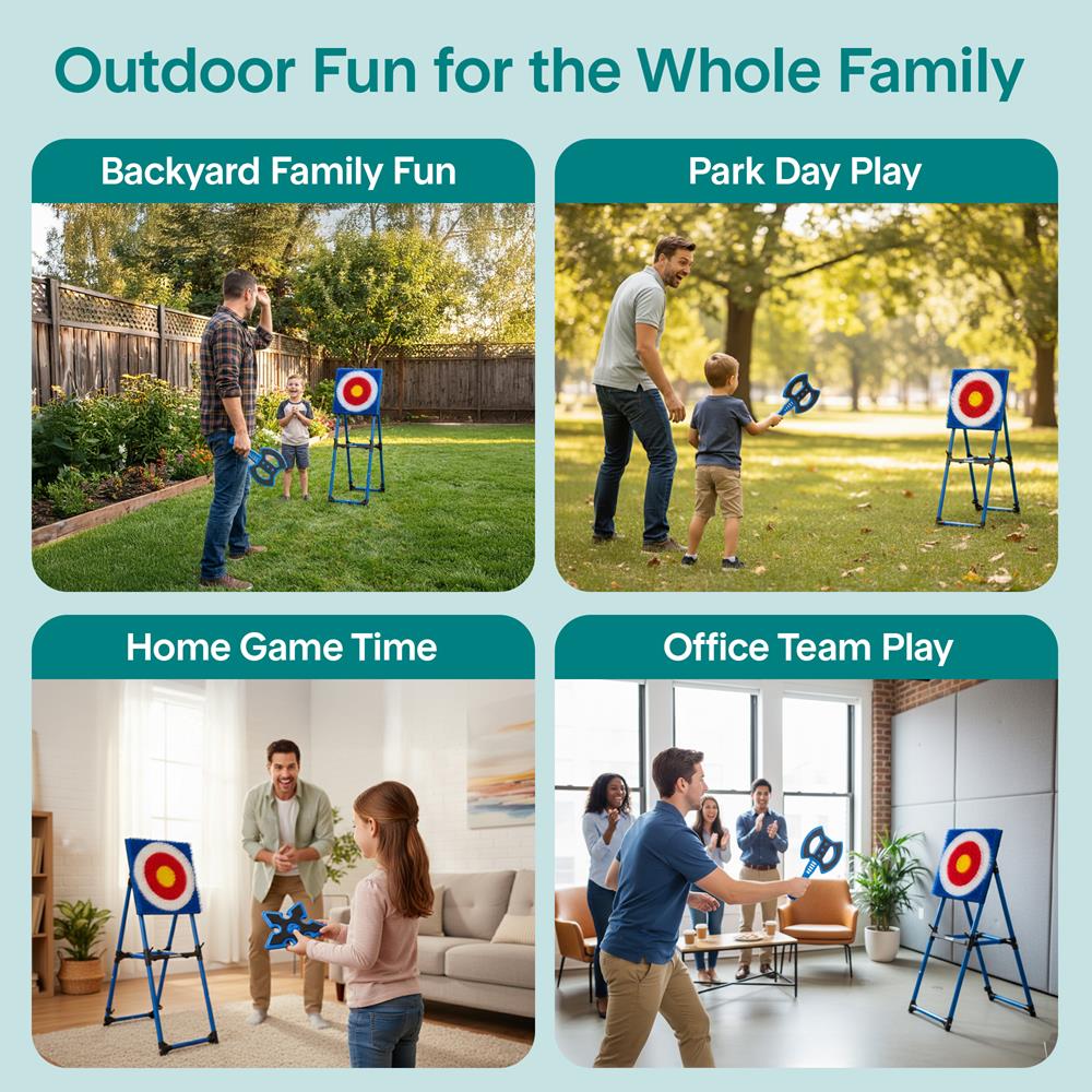 Serenelife Game Axtwurf Spiel Set Outdoor Indoor 8 Äxte