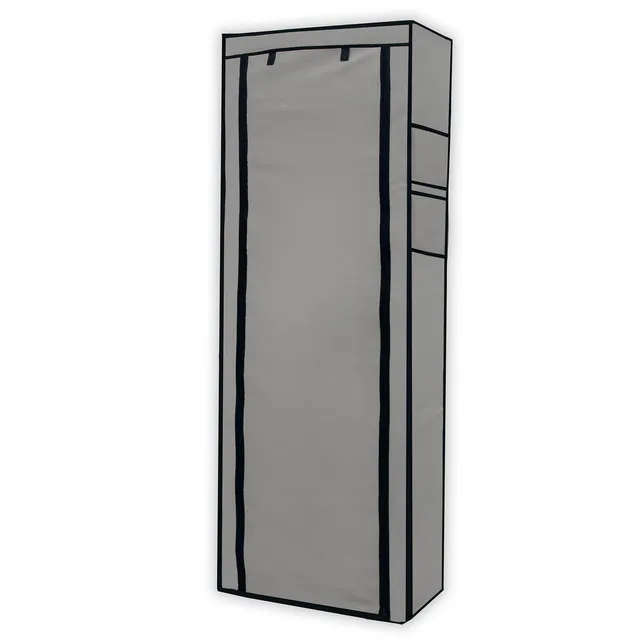 Intirilife Faltschrank 170x58x28 cm Stoffschrank Asch Grau