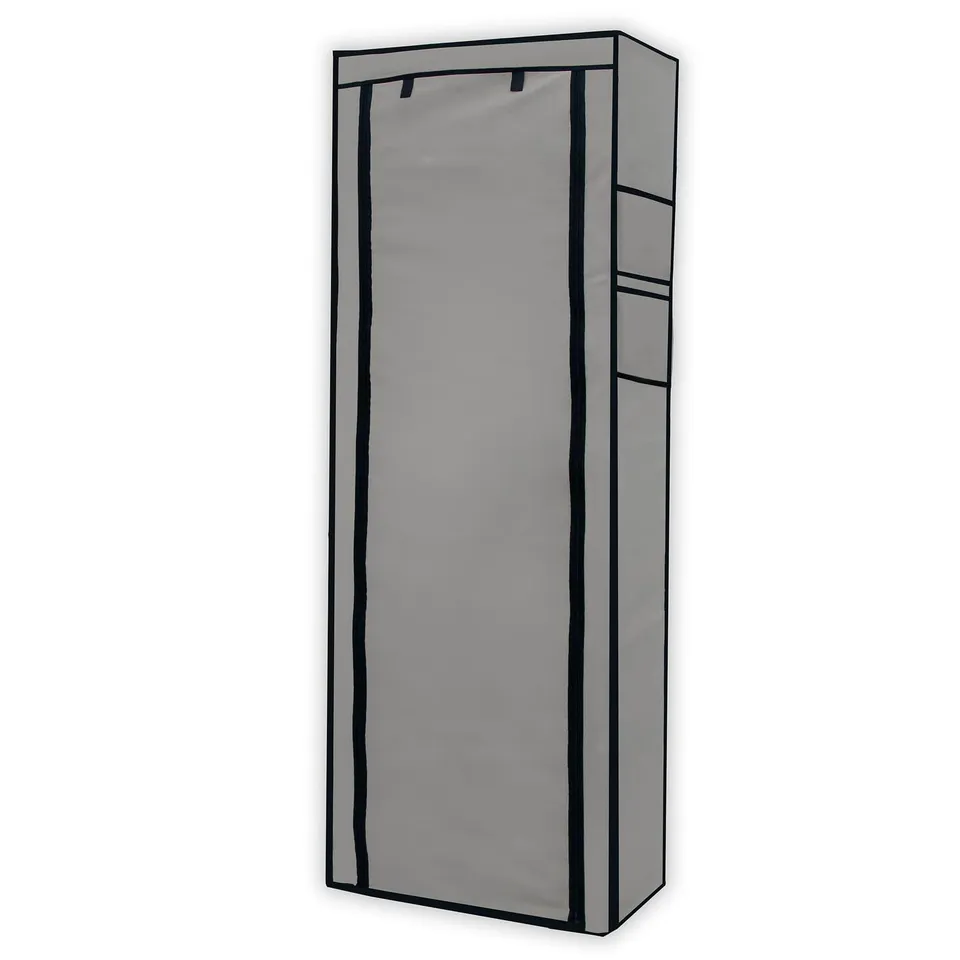 Intirilife Faltschrank 170x58x28 cm Stoffschrank Asch Grau
