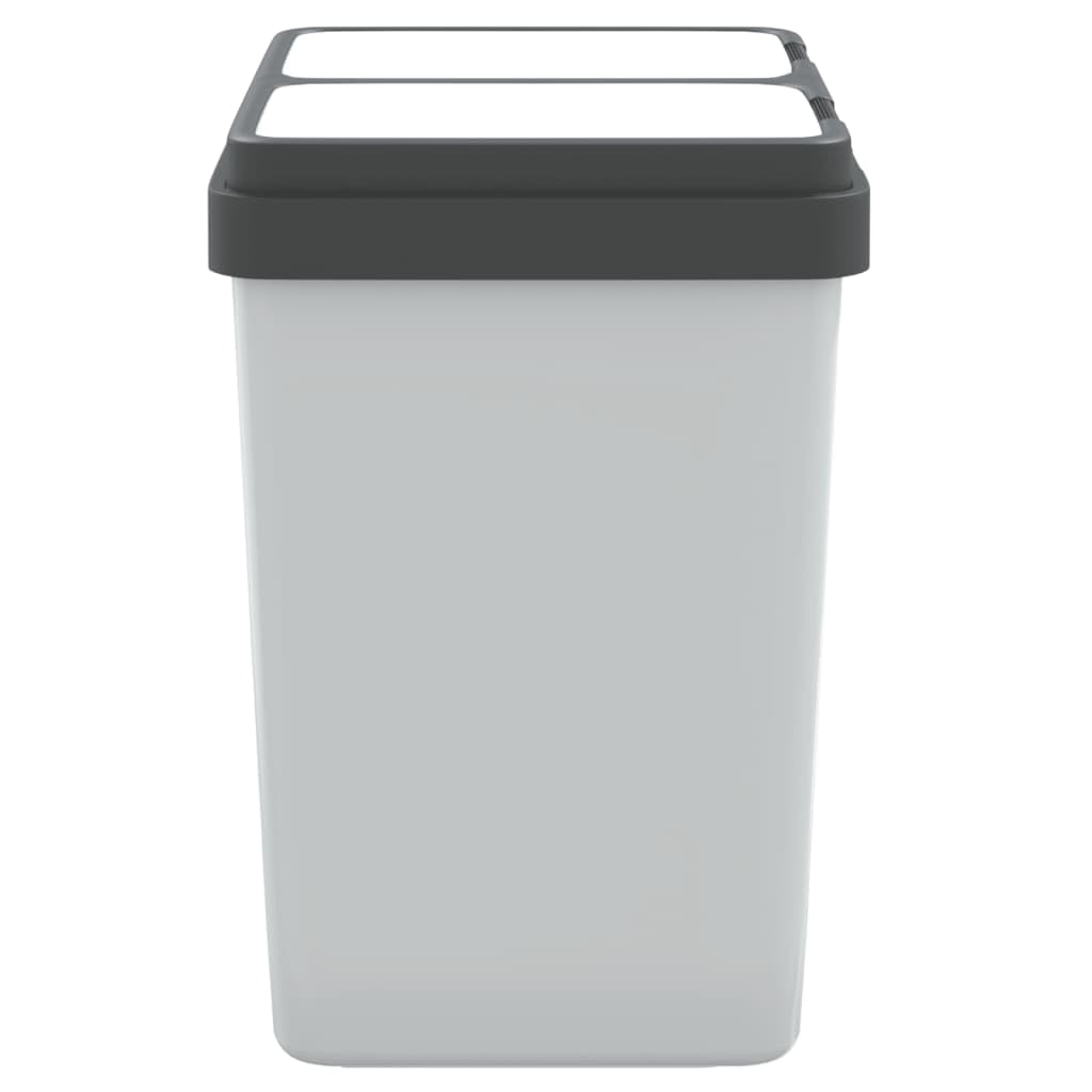 vidaXL Duo Mülleimer Weiß 2x25 L Trennsystem Küche
