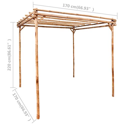 vidaXL Heim & Garten Pergola Pavillon Bambus 170x170x220cm
