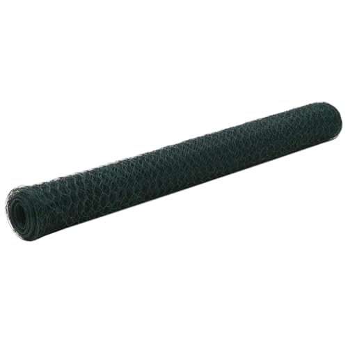 vidaXL Heim & Garten Drahtzaun Grün 25x1,2m PVC Stahl