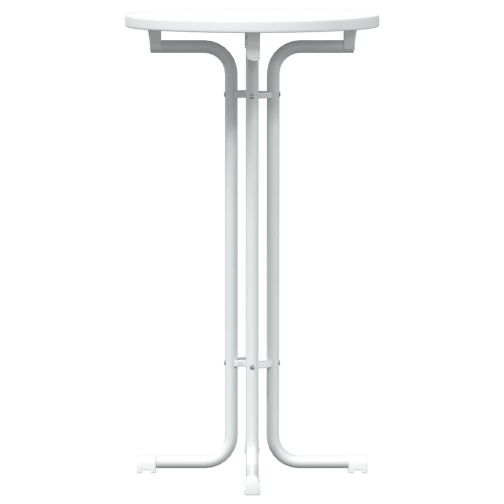 vidaXL Möbel Bartisch Weiß Ø60x110 cm klappbar Stahl