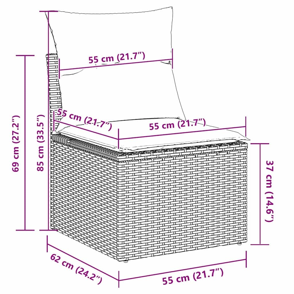 vidaXL Heim & Garten Gartensofa-Set 8-tlg Beige 178cm modular