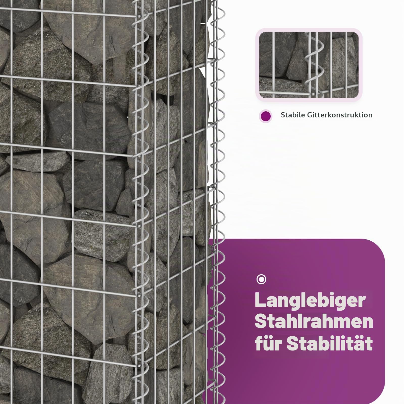 vidaXL Heim & Garten Gabionenwand Gabione 300x30x100 Stahl