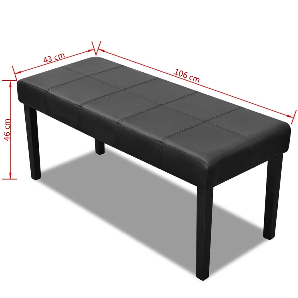 vidaXL Sitzbank Kunstleder Schwarz 106x43x46 cm Flurbank