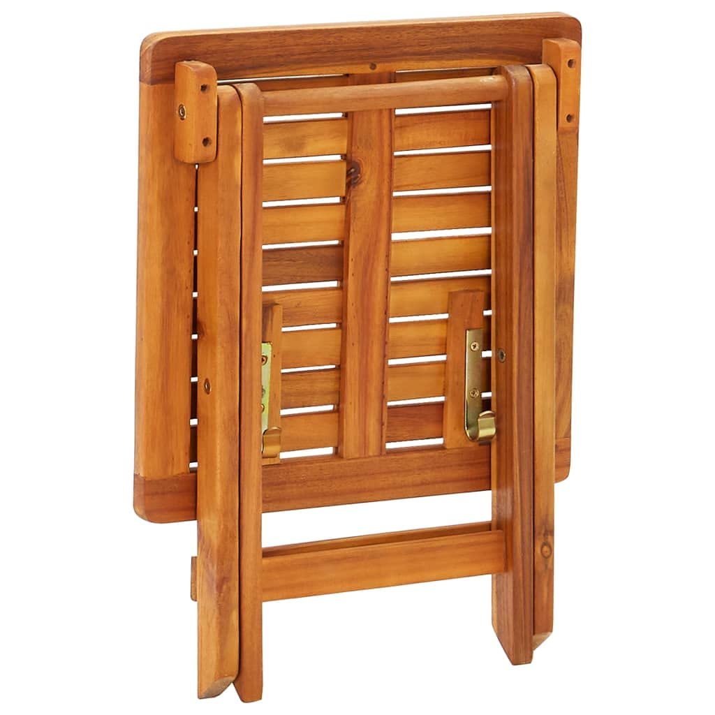 vidaXL Sonnenliege Akazie mit Tisch Auflage creme