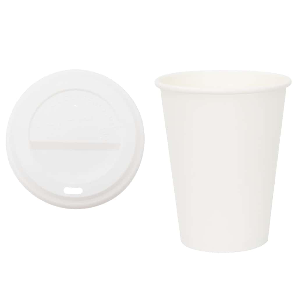 vidaXL Pappbecher mit Deckel 4oz 100ml 1000 Stück für Espresso