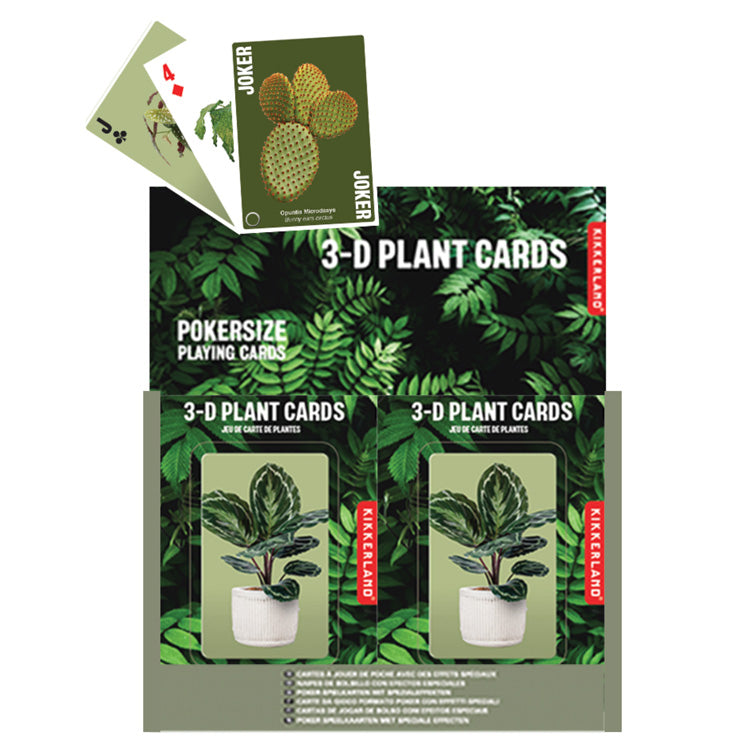 Kikkerland Home 3D Plant Cards Spielkarten Pflanzen 52er