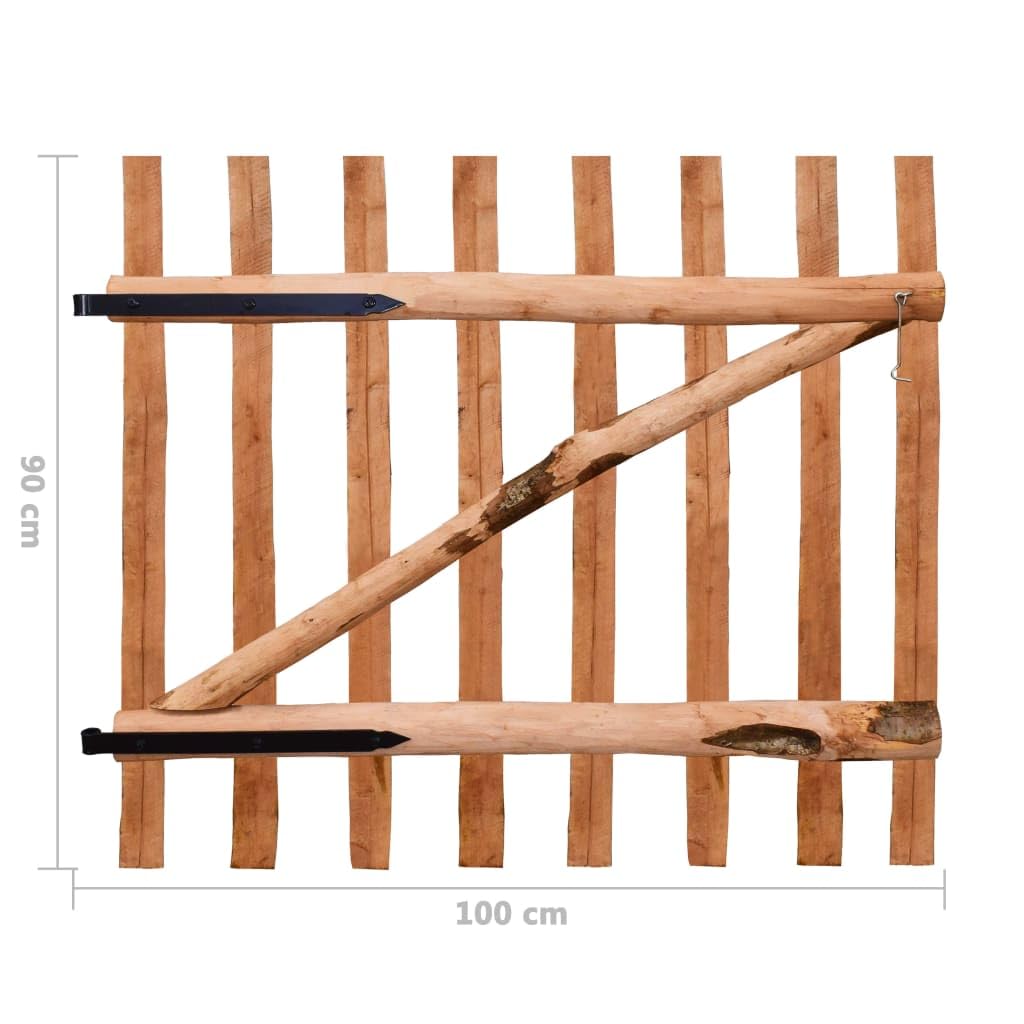 vidaXL Heim & Garten Zauntor Haselnuss 100x90 cm Holz