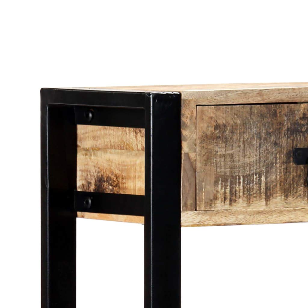 vidaXL Mangoholz Konsolentisch 90x30x75cm 2 Schubladen Massiv