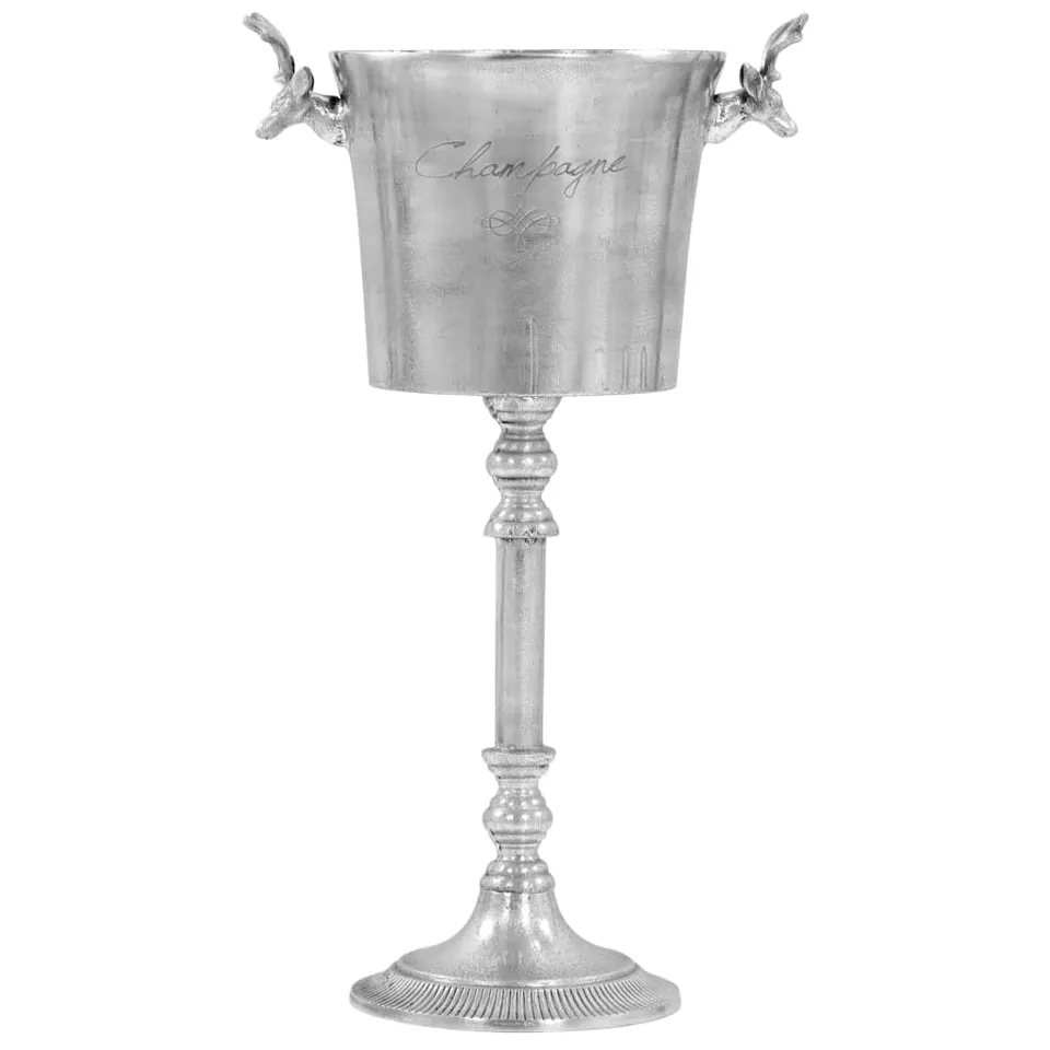 vidaXL Sektkühler Vollaluminium Silber 39x29x71 cm