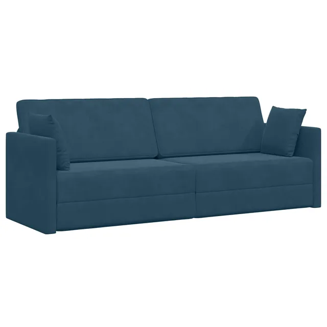 vidaXL Möbel Boden-Sofa-Bett Samt Blau 213 cm