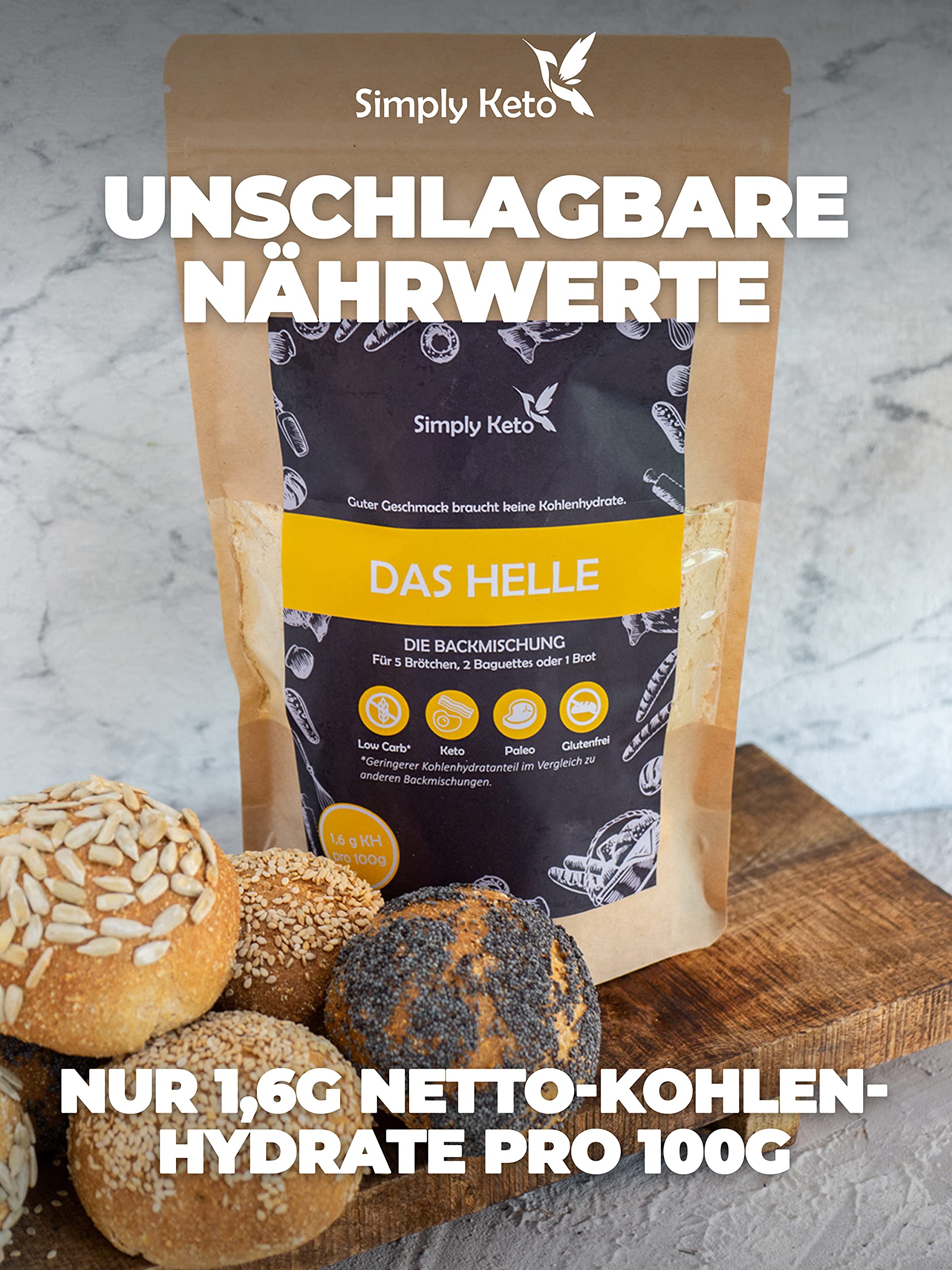 Simply Keto Die Helle Brot Backmischung 260 g Low Carb