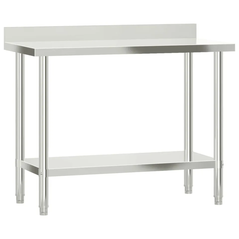 vidaXL Heim & Garten Arbeitstisch Edelstahl 110x55x93 cm Aufkantung