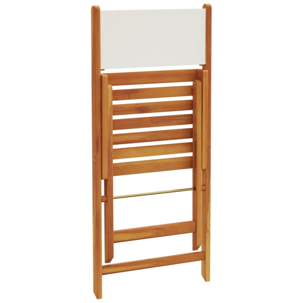 vidaXL Bistro-Set Cremeweiß 3-tlg Akazie klappbar