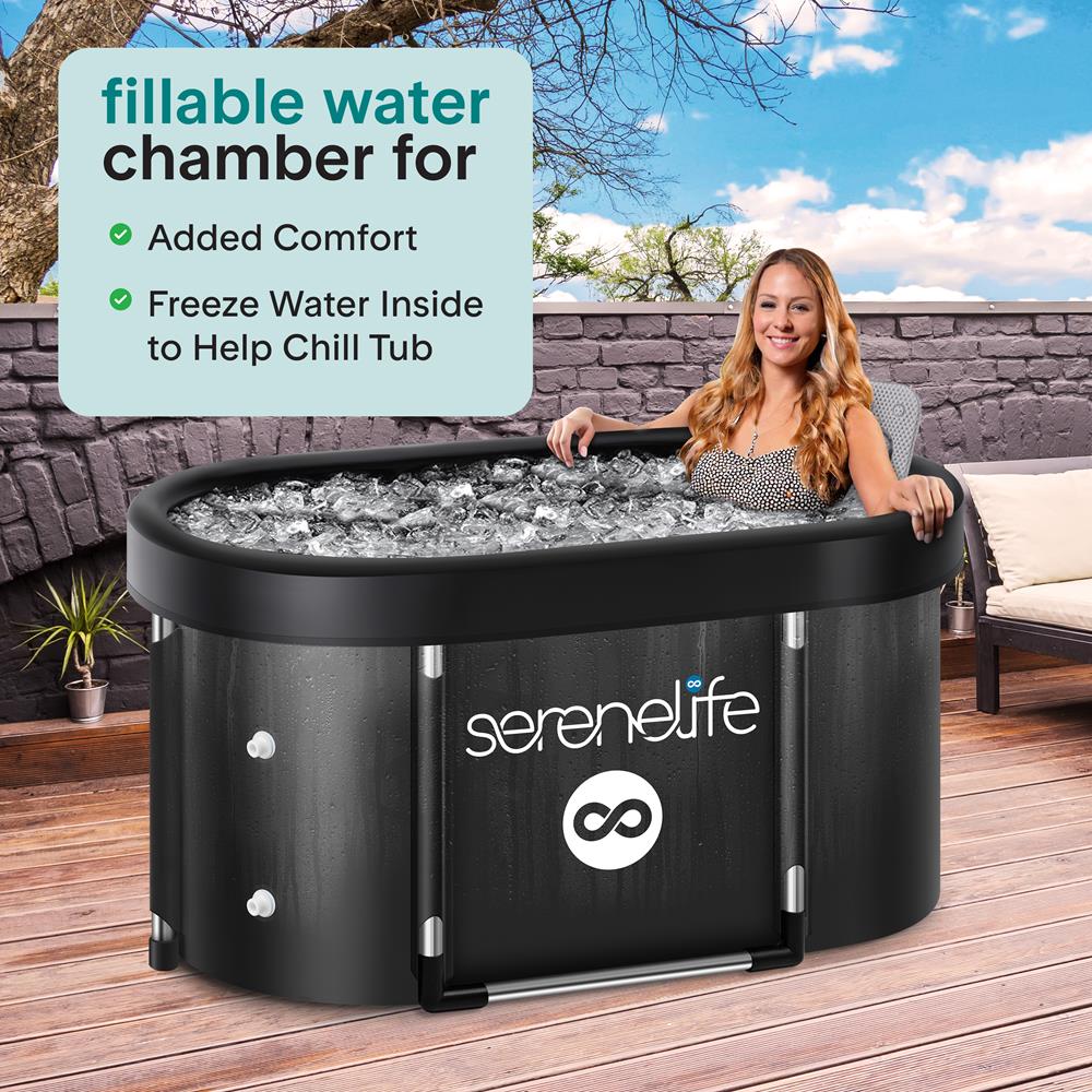 Serenelife Bathroom Badematte PVC mit Kissen 127cm rutschfest