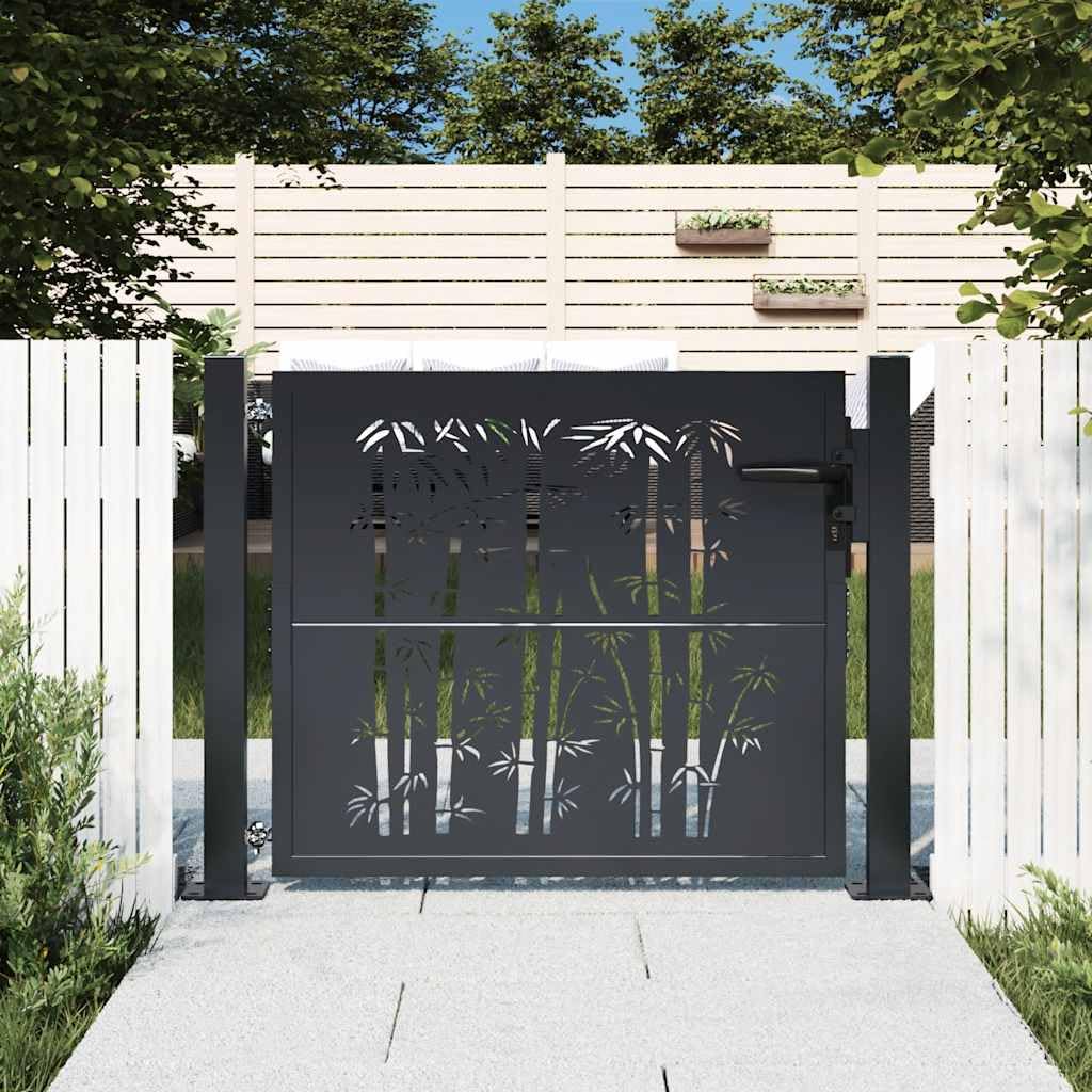 vidaXL Gartentor Bambus-Design 100x75 cm Anthrazit