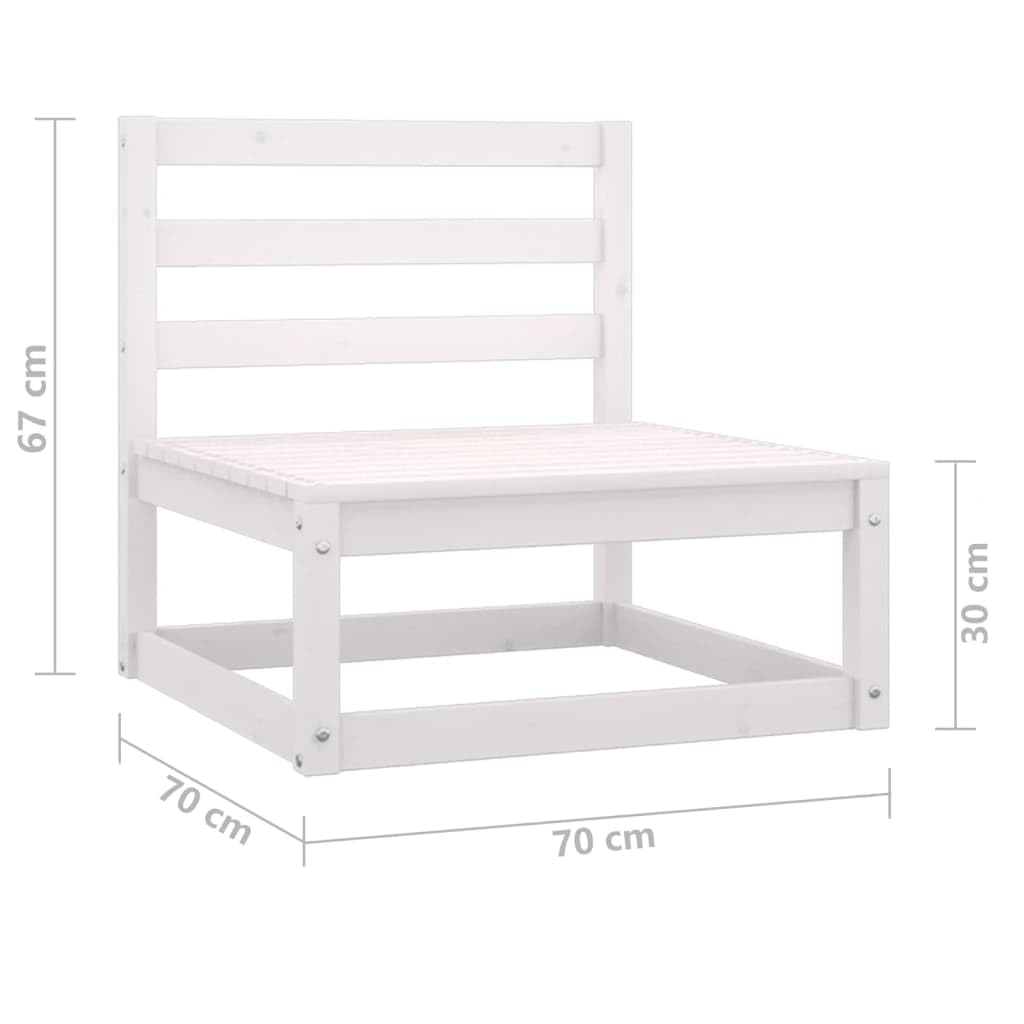 vidaXL Heim & Garten Gartensofa 2-Sitzer Holz Weiß modular