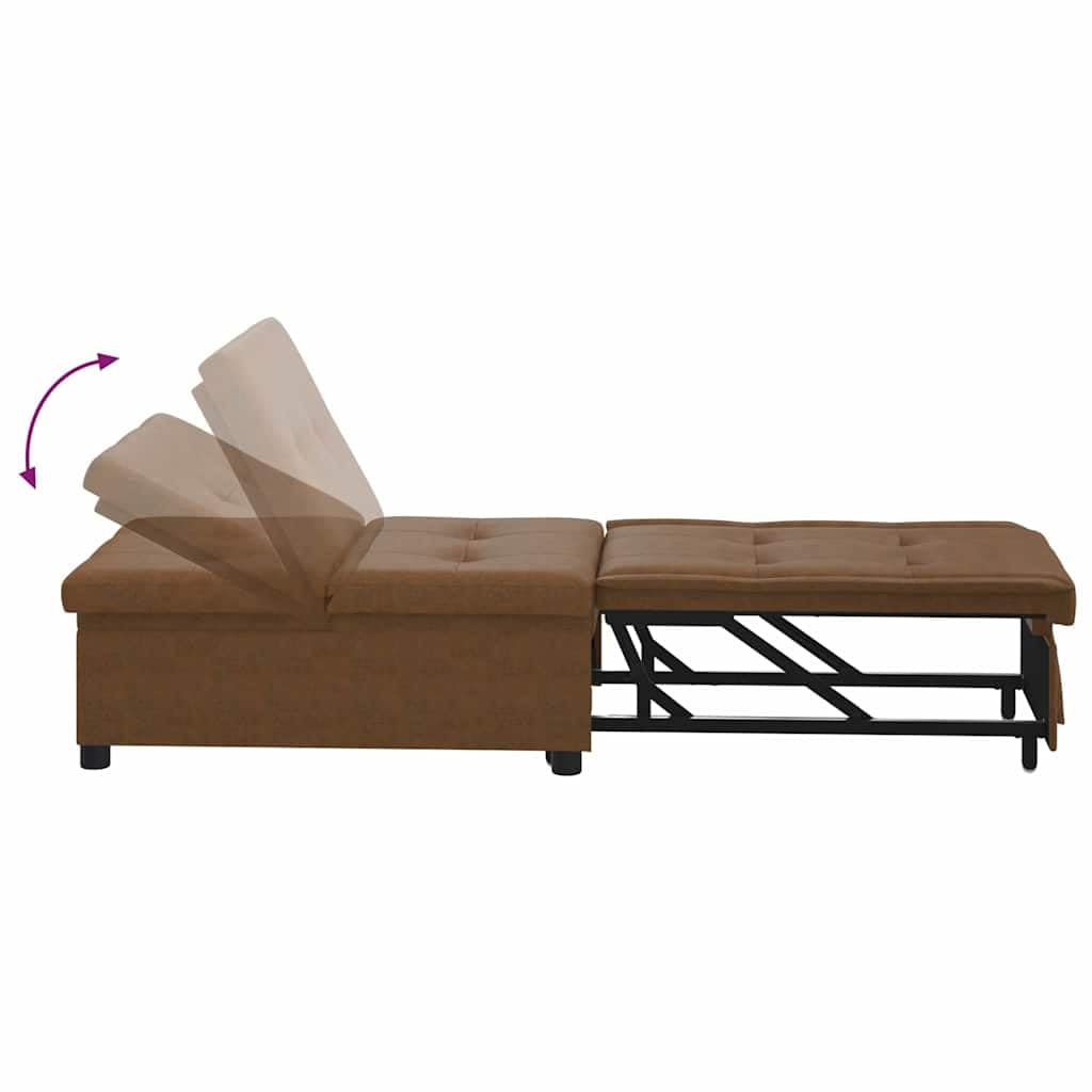 vidaXL Möbel Schlafsofa 194x67x82 Braun Stoff ausziehbar