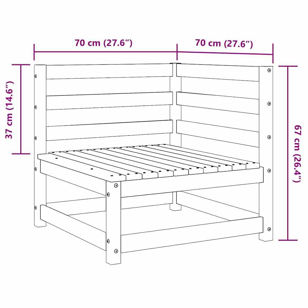 vidaXL Garten Ecksofa Modular Kiefer Massivholz Natur