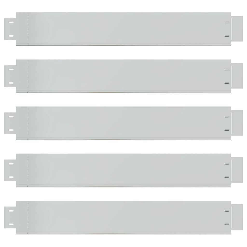 vidaXL Heim & Garten Rasenkante 100x14 cm 5er Set verzinkt