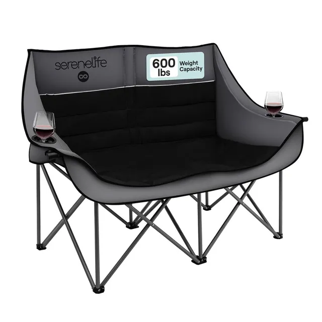 Serenelife Camping Doppelsessel 2 Personen grau 600D